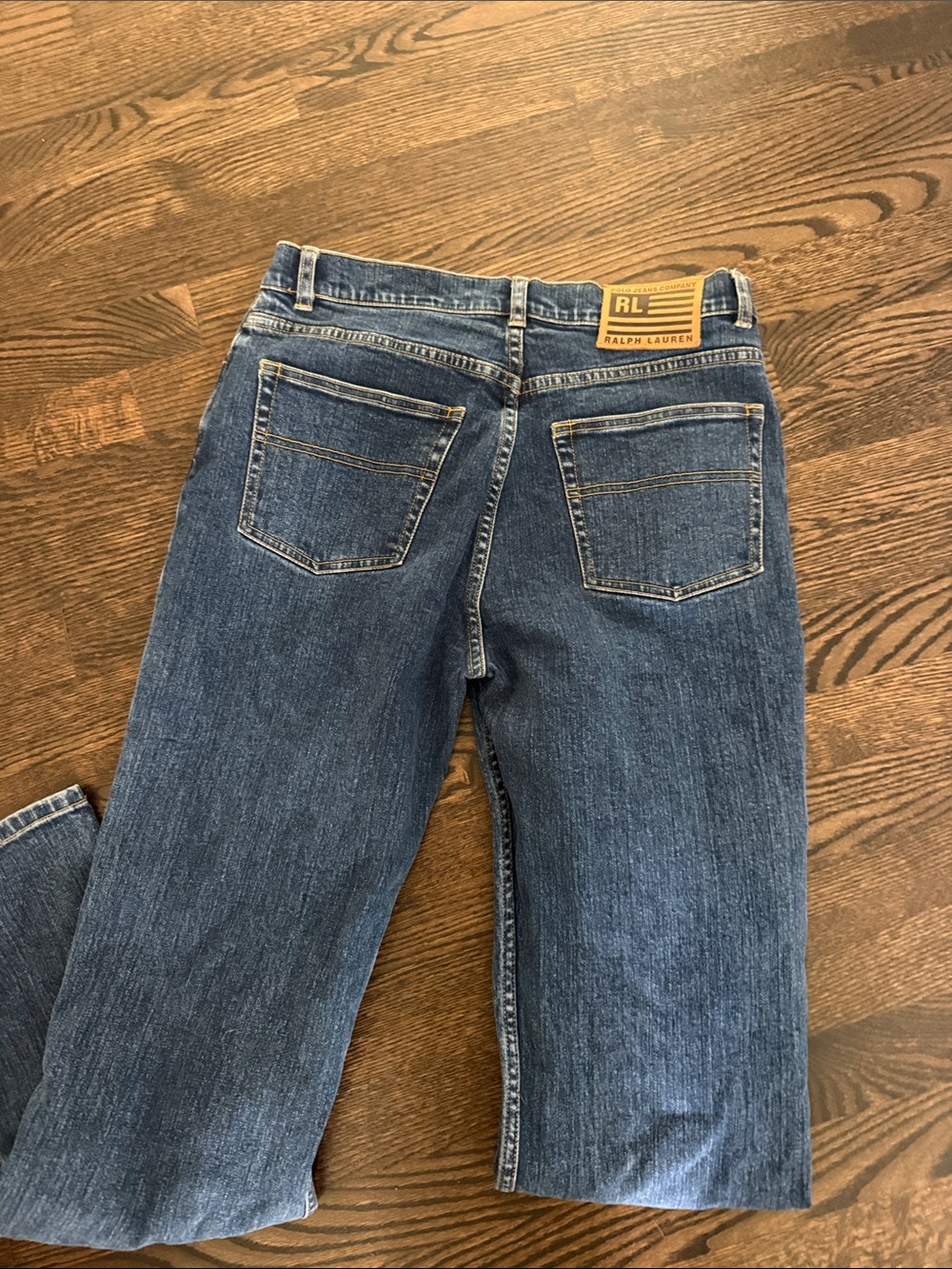 Ralph Lauren Straight-Leg Mid-Blue Denim Jeans